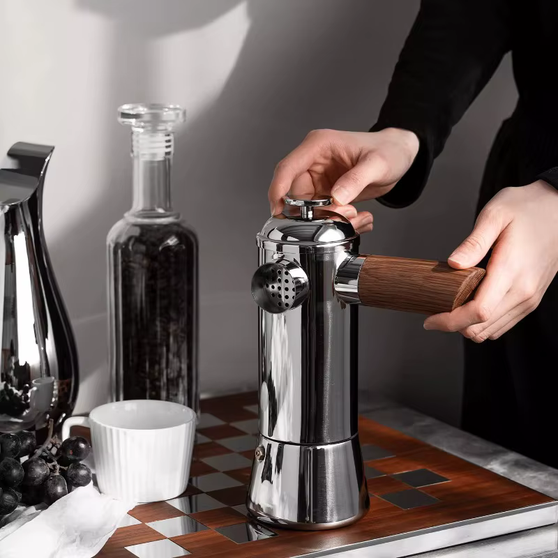 Pot à moka européen en acier inoxydable