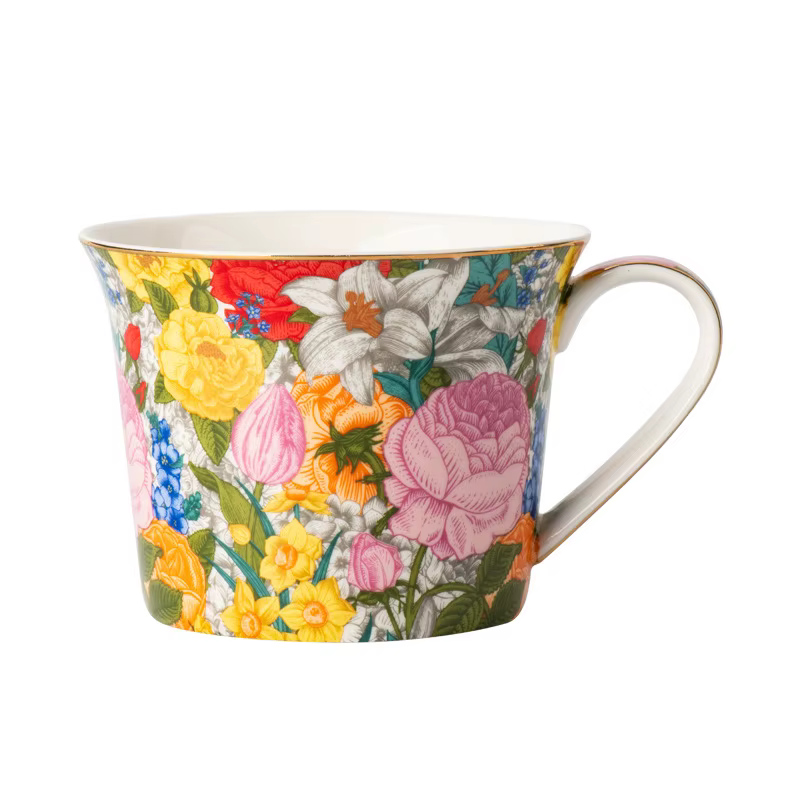 Tasse à café en céramique européenne avec couvercle
