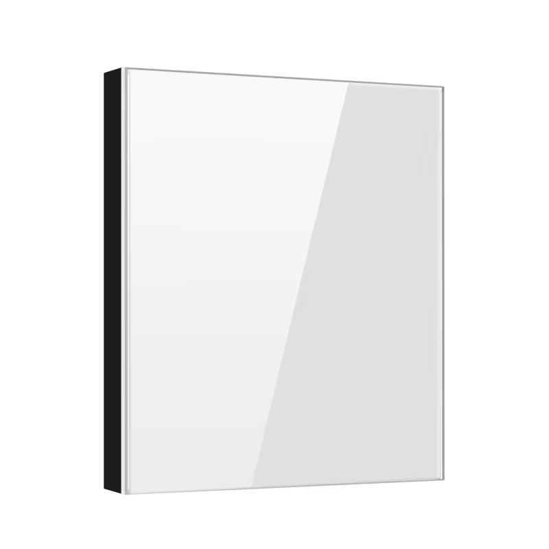 Panneau d'occlusion blanc avec plaque de fer d'installation, panneau de prise de commutateur en verre trempé cristal, blanc, noir, gris, 86mm x 86mm
