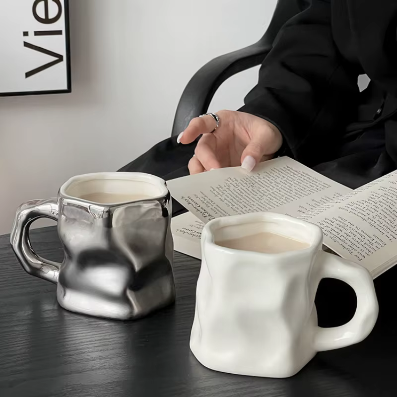 Tasse à café en céramique dénoyautée irrégulière créative 30ml thé de l'après-midi Dessert