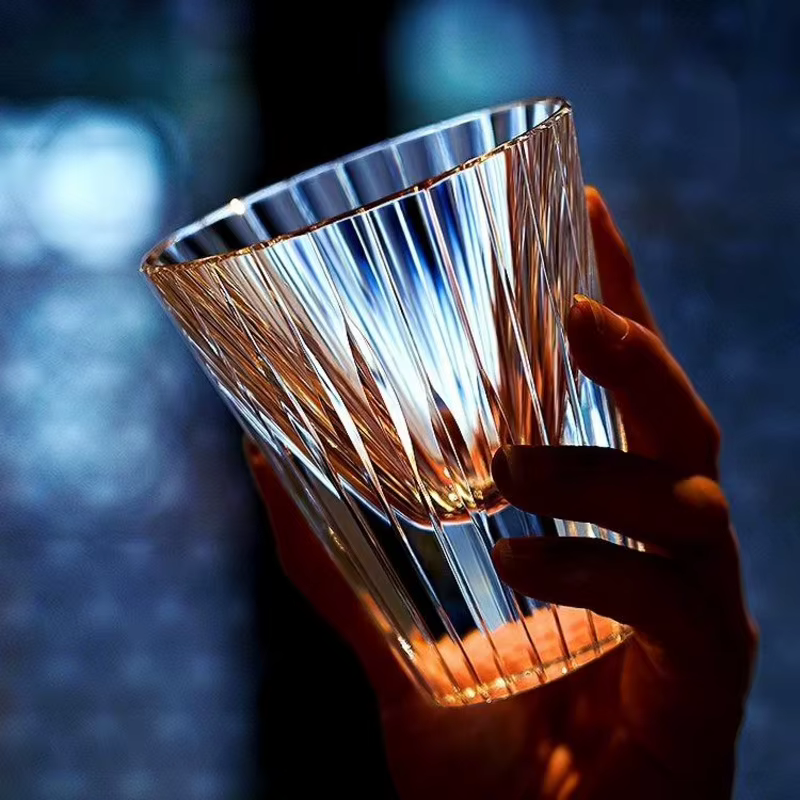 Fil de musique verres en cristal tasse à whisky verre à vin Unique cadeau pour ami chaîne géométrique Cognac renifleur