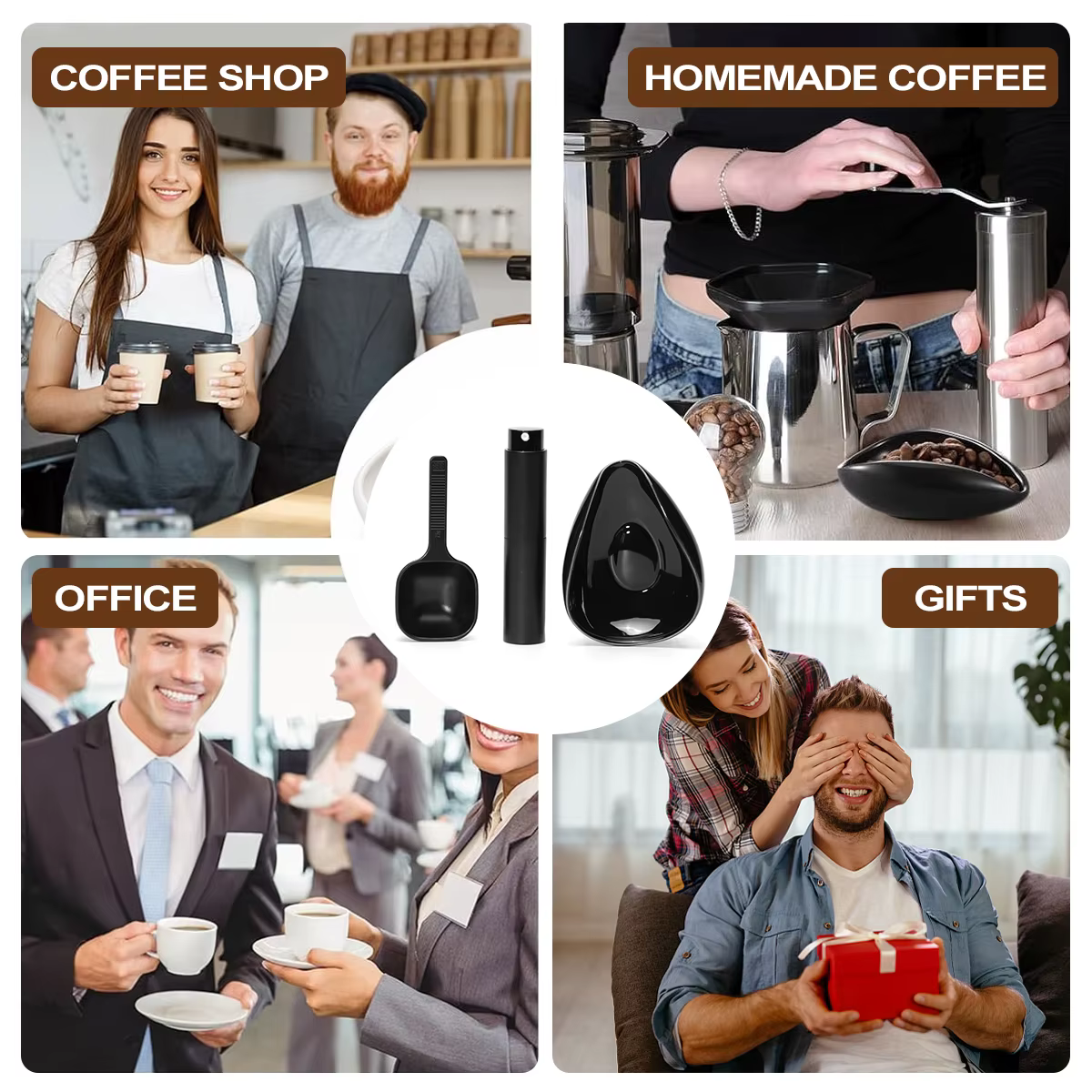 Leeseph – ensemble de tasses et cuillères doseuses pour grains de café