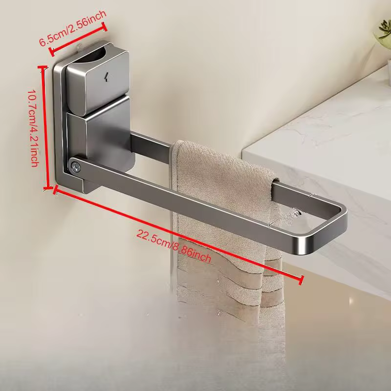 Porte-serviettes pliable à ventouse