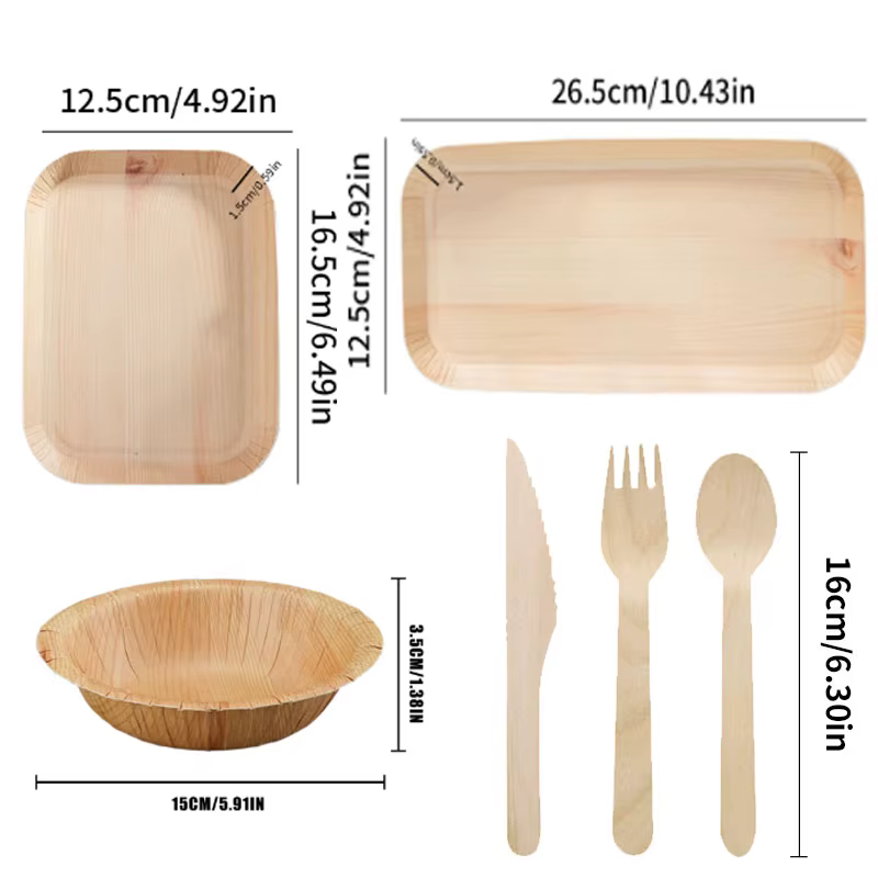 Bols en papier jetables en Grain de bois