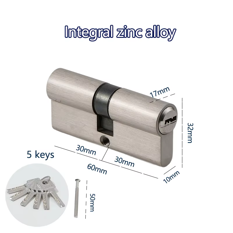 Portes et fenêtres intérieures de chambre à coucher, cylindre de serrure de 60 70 80mm, clé AB, entrée antivol, alliage de zinc, alliage d'aluminium, serrure de porte en laiton