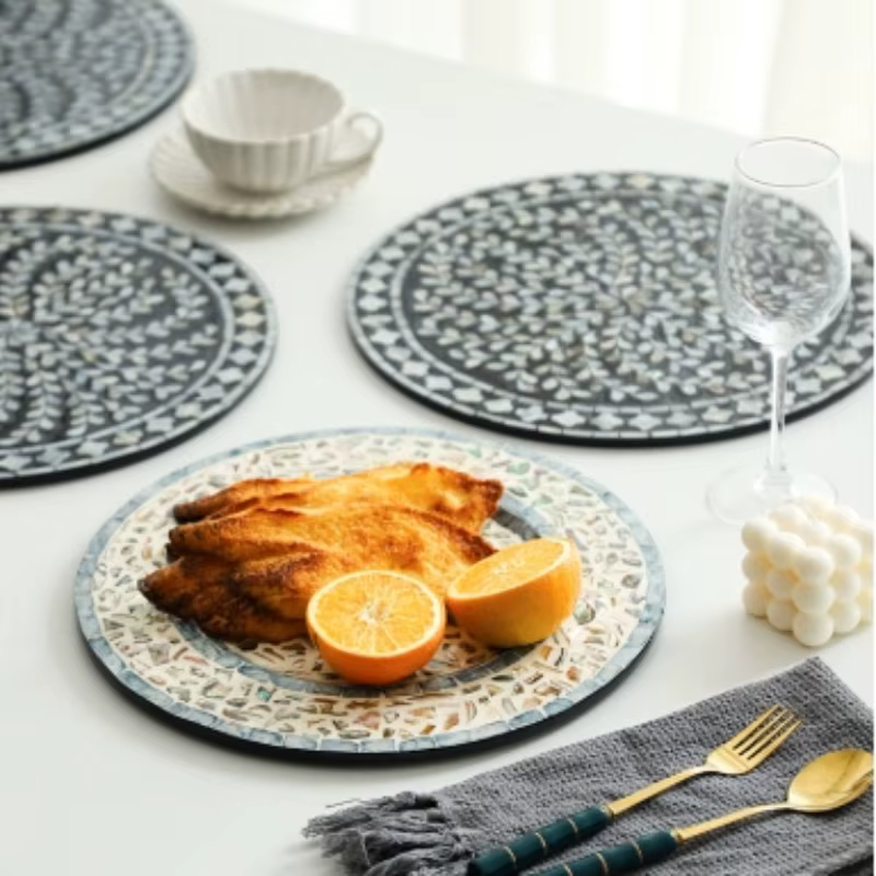 Assiette en céramique de coquille de perle d'océan