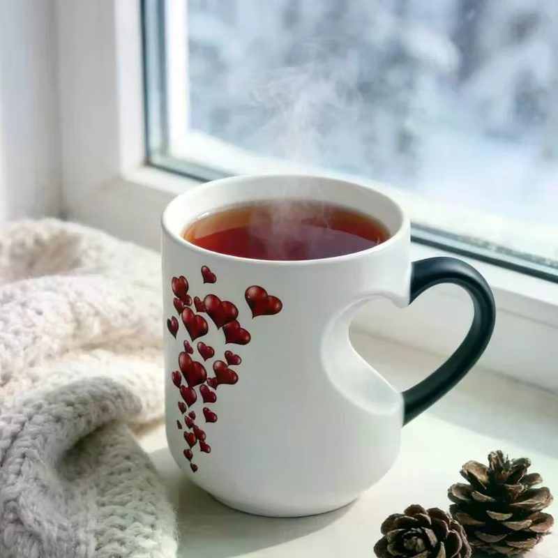 Tasse à café magique changeant de couleur