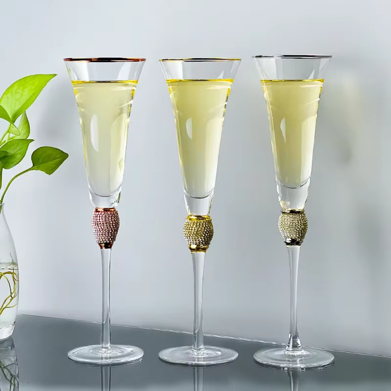 Verre Créatif à Bords Dorés pour Vin Rouge, Cocktail, Champagne, Whisky, Bar, ix, Gobelet, Fournitures de Mariage, Cadeau, 2 Pièces