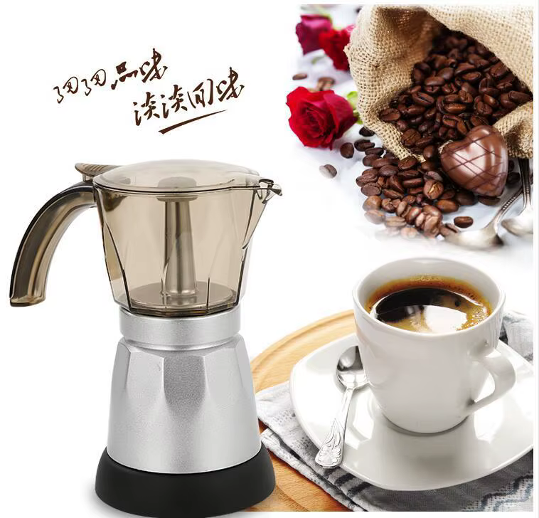 220V 480W 3 tasses électrique thé cafetière Pot Cafetera Machine moka amovible café cuisine outil bureau à domicile