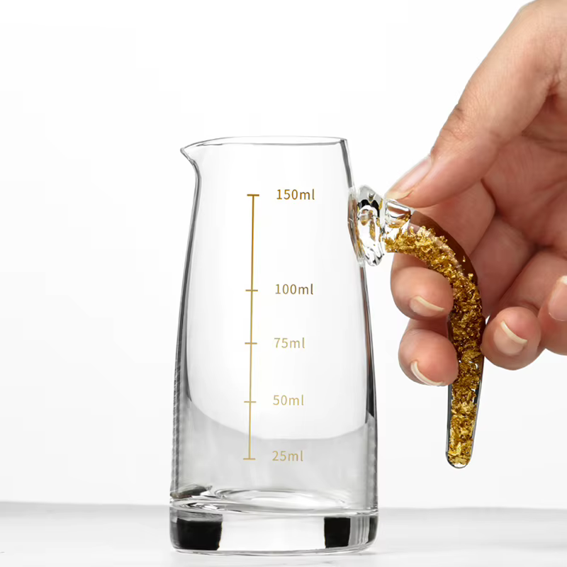 PIGE HOME 7 pièces verres à Shot en feuille d'or distributeur de verre à vin blanc cristal Baijiu Maotai petit