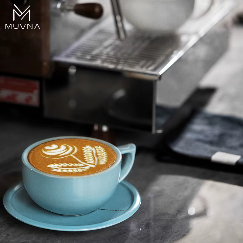 Ensemble de tasses à café en céramique MUVNA 280 ml avec soucoupe