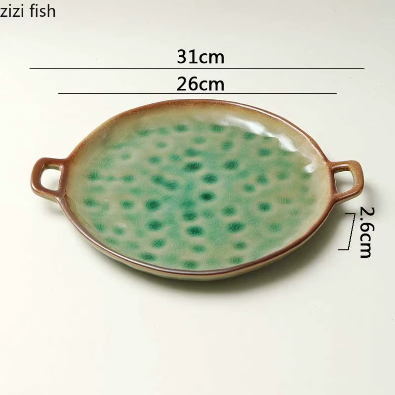 Assiette en céramique à double anse