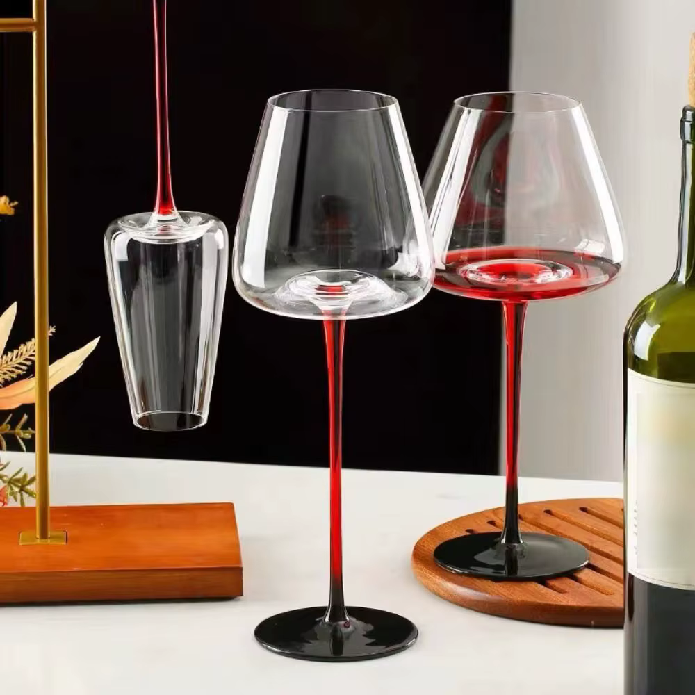 Verres à vin rouge en cristal soufflé à la main