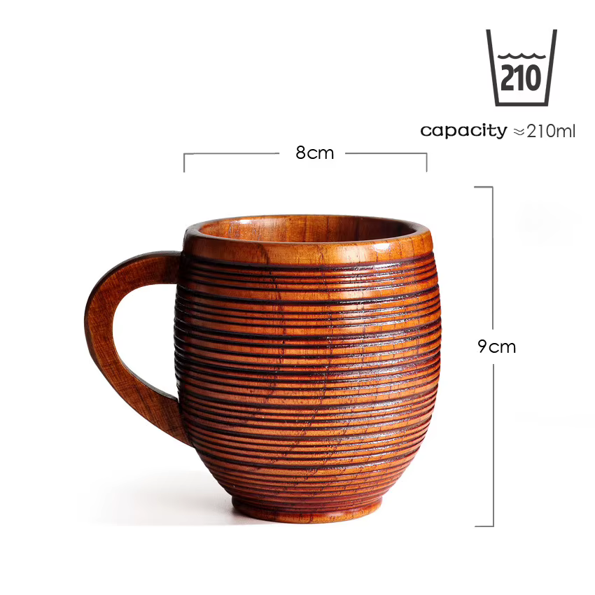 Chope à bière en bois naturel