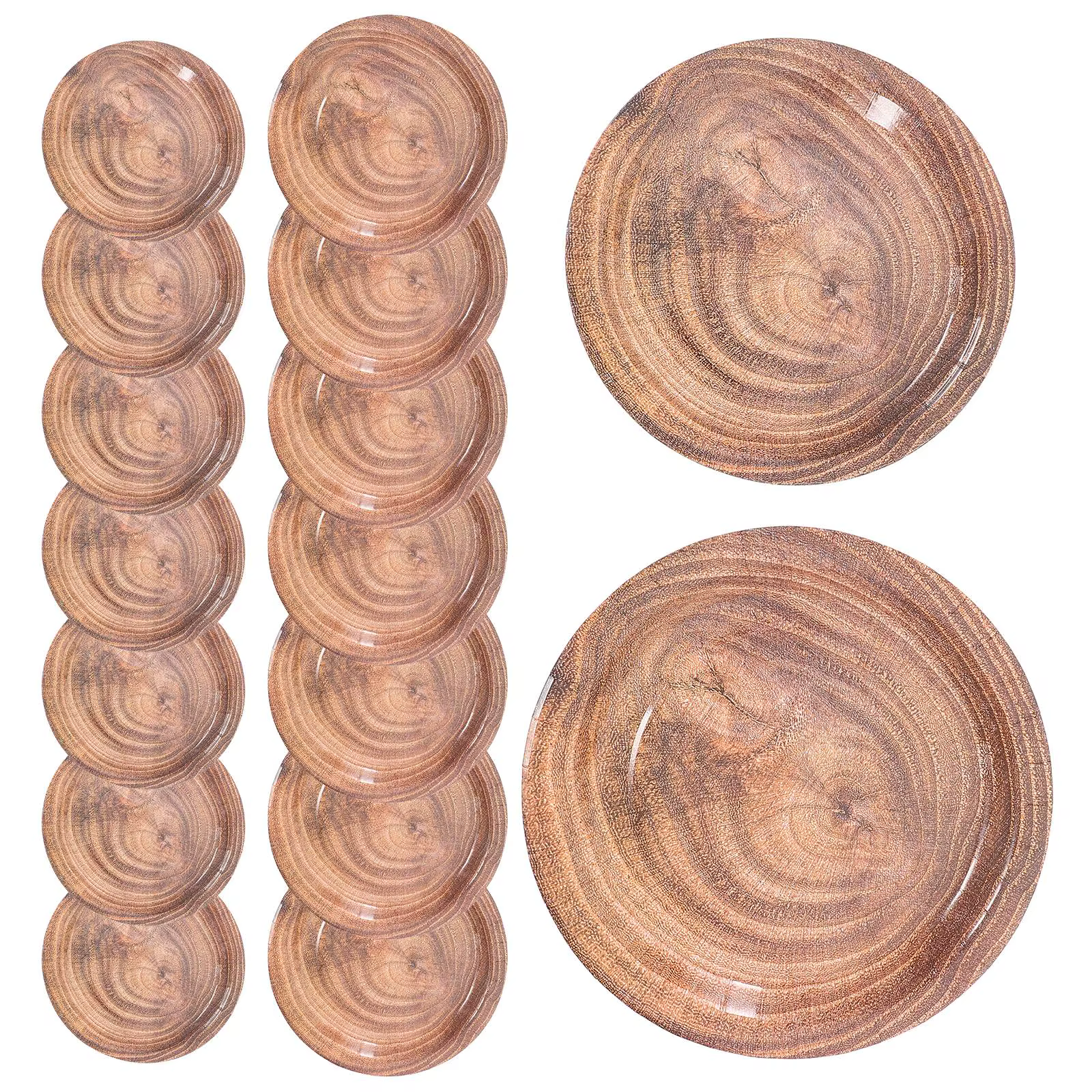Assiettes en papier à Grain de bois
