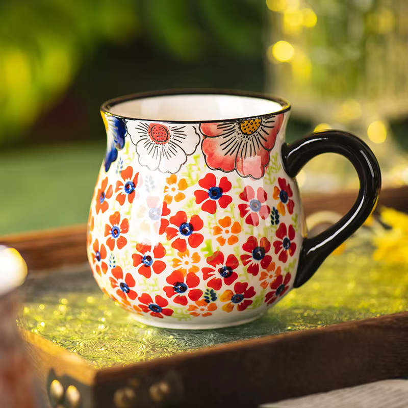 Tasses en céramique créatives Vintage dessinées à la main