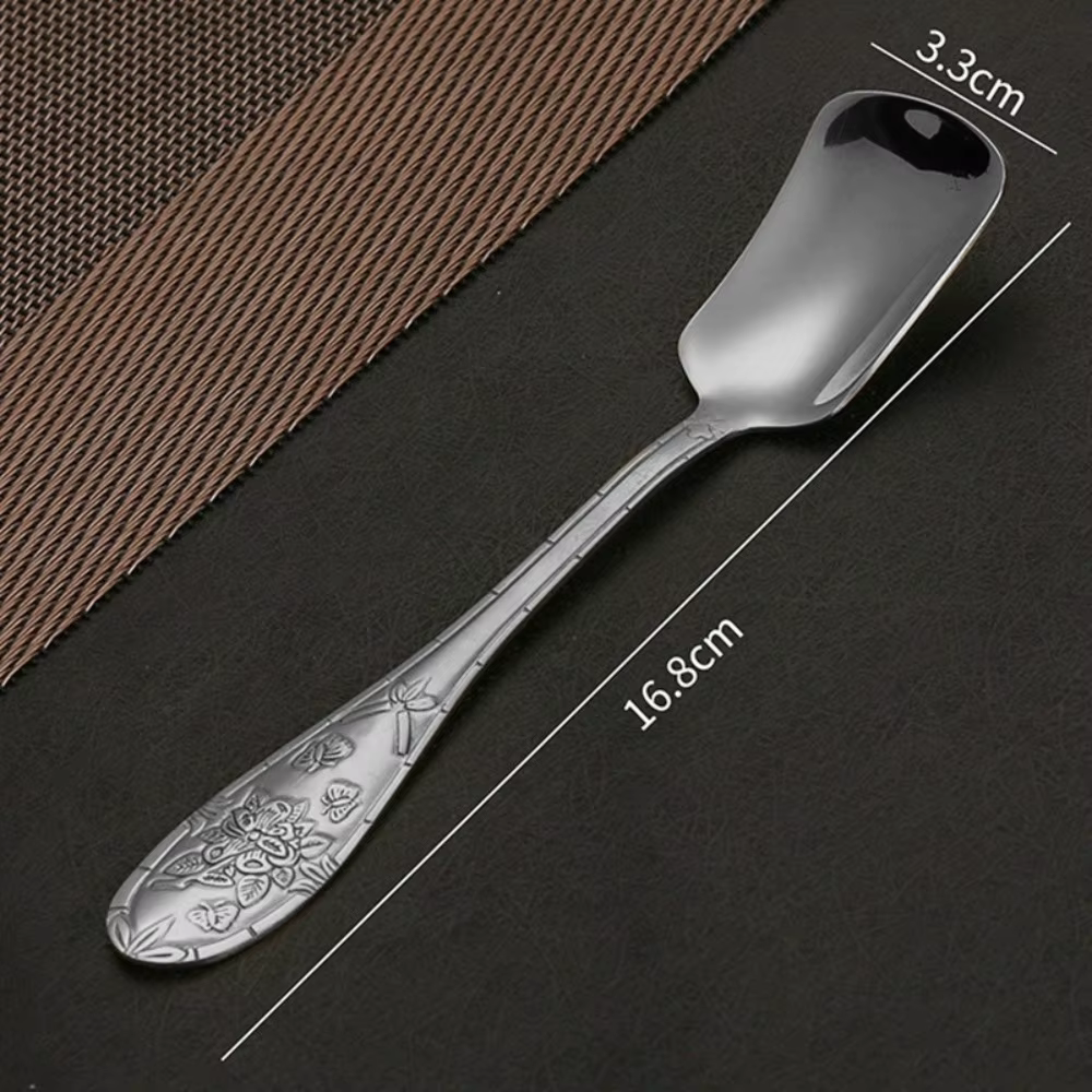 Nouveau acier inoxydable or argent cuillère vaisselle dîner cuillères à soupe fourchette à tête plate pelle