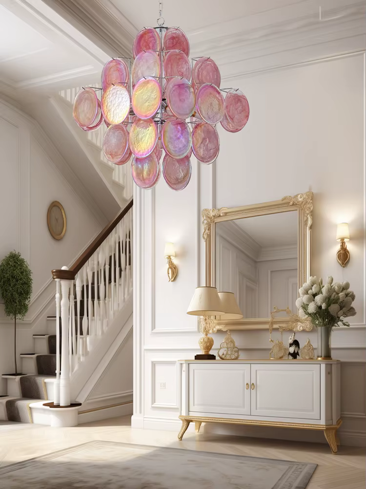 Lustres en verre nuage vintage, éclairage LED, luminaire européen, lampe de confrontation romantique rouge pour plafond, décor de salon