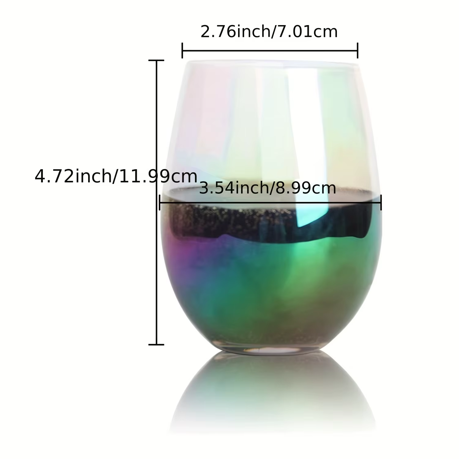 Verres à vin arc-en-ciel (ensemble de 2/lot de 4)-20 oz