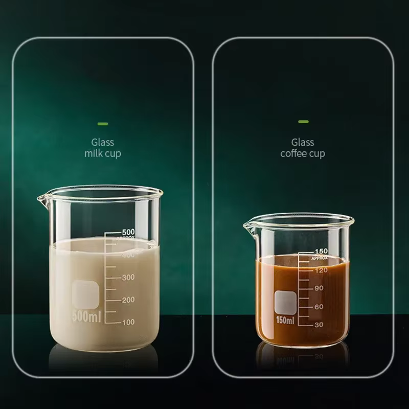 Tasse à mesurer transparente en verre à haute teneur en Borosilicate