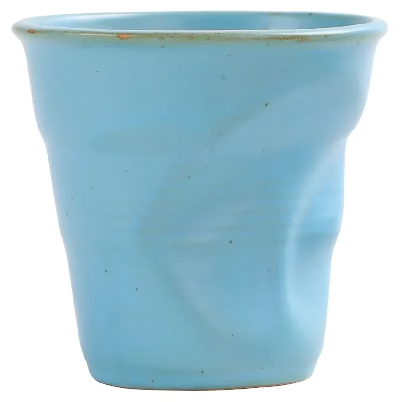 Tasse à café plissée créative en grès