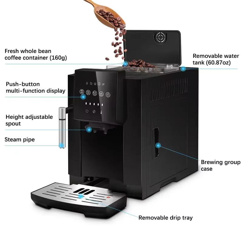 Machine à café expresso portable, automatique, électrique, pour usage domestique, commercial, bureau, barista, appareil de préparation de café