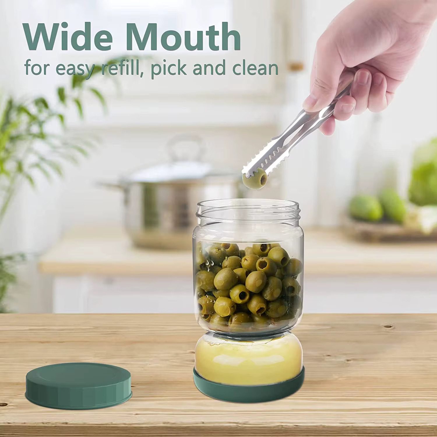 Bocal en verre pour cornichons avec couvercles