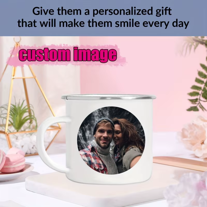 Mug en émail personnalisé avec photo/logo - Mini mug