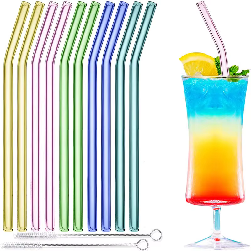 Paille en verre 10 pièces ensemble