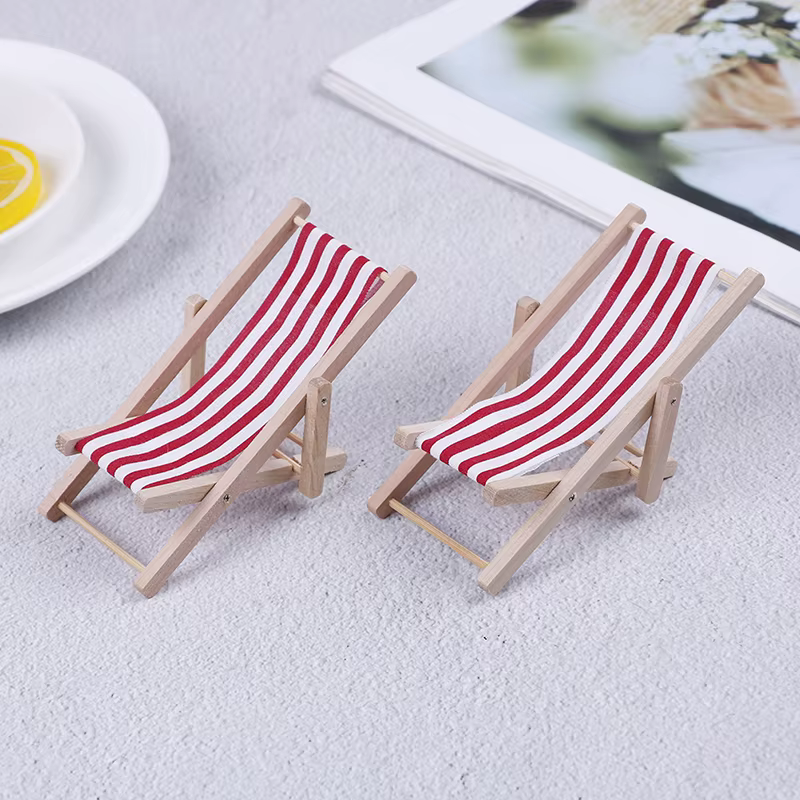 Chaise longue de salon de plage de simulation de maison de courses, jouets modèles, décoration de maison de poupées, mini meubles, accessoires, 1:12