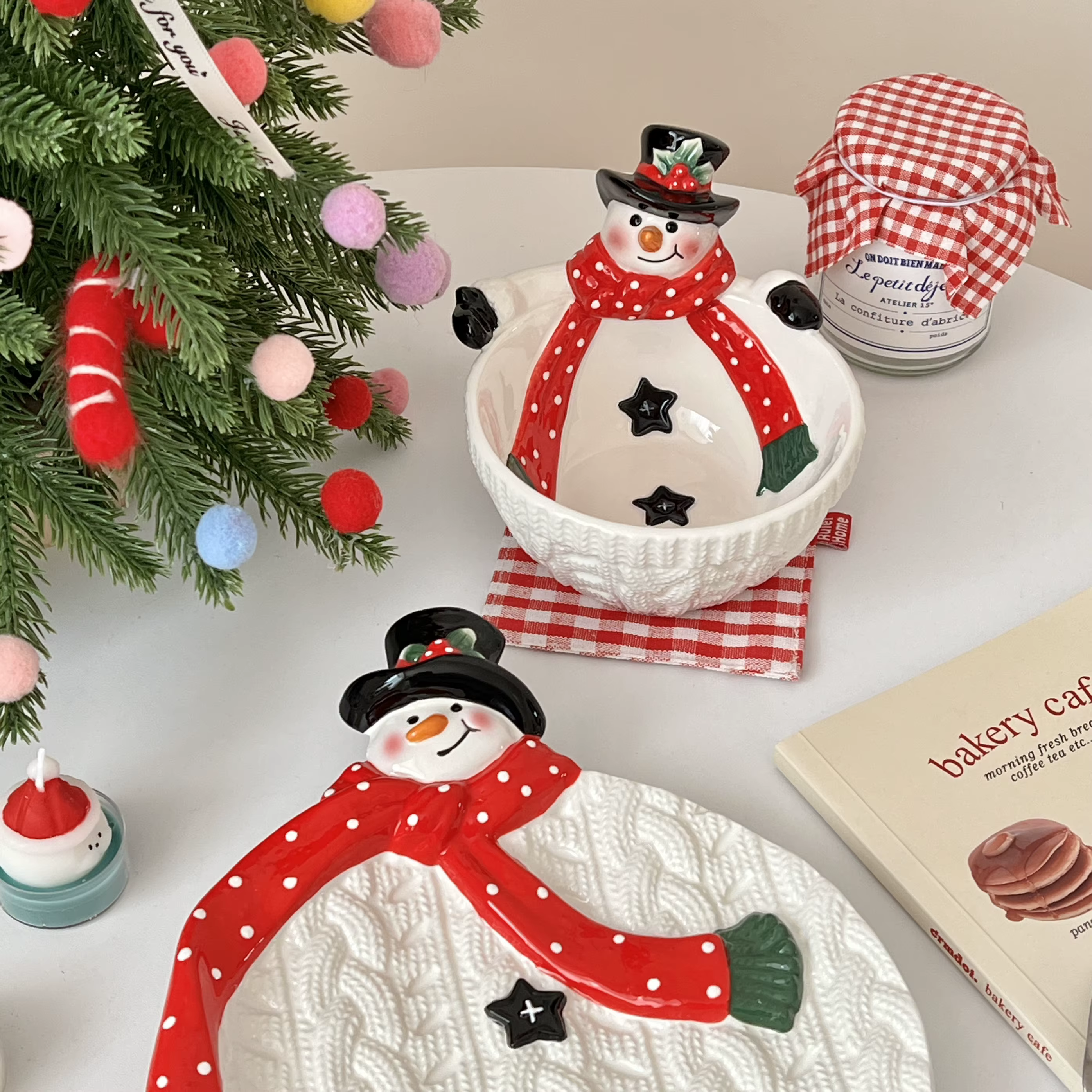 Assiette bonhomme de neige de noël