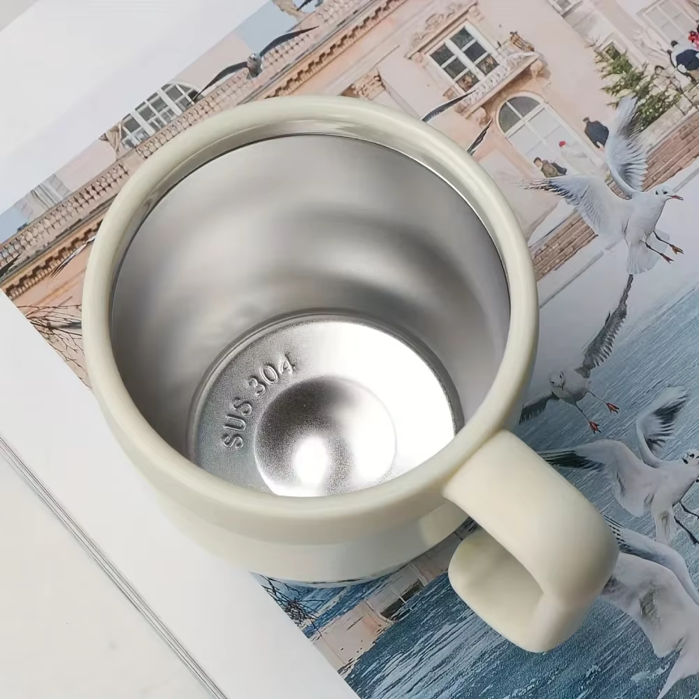 Tasse à café avec paille en acier inoxydable