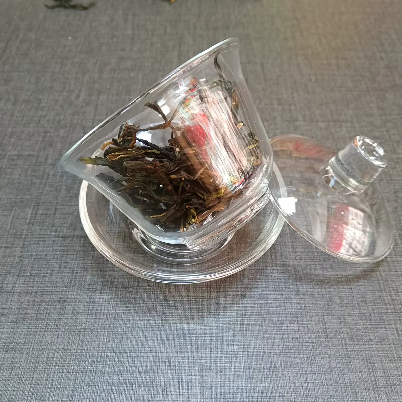 Bol couvert Gaiwan en verre de Style japonais chinois