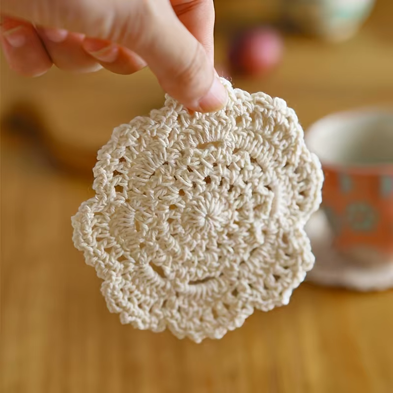 Sous-verres bohème en Crochet à fleurs