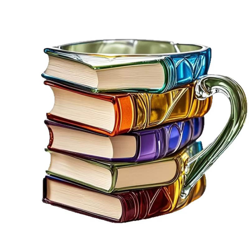 Livre peint artistique - Tasse en forme |   Décor unique de tasse à café