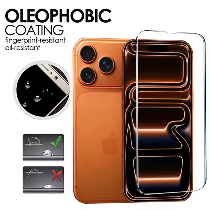 5 pièces verre trempé pour iphone 17 Pro Max Air 16 16e 15 14 13 12 11 6 7 8 Plus Mini X Xr Xs Max verre de protection pour iPhone 17
