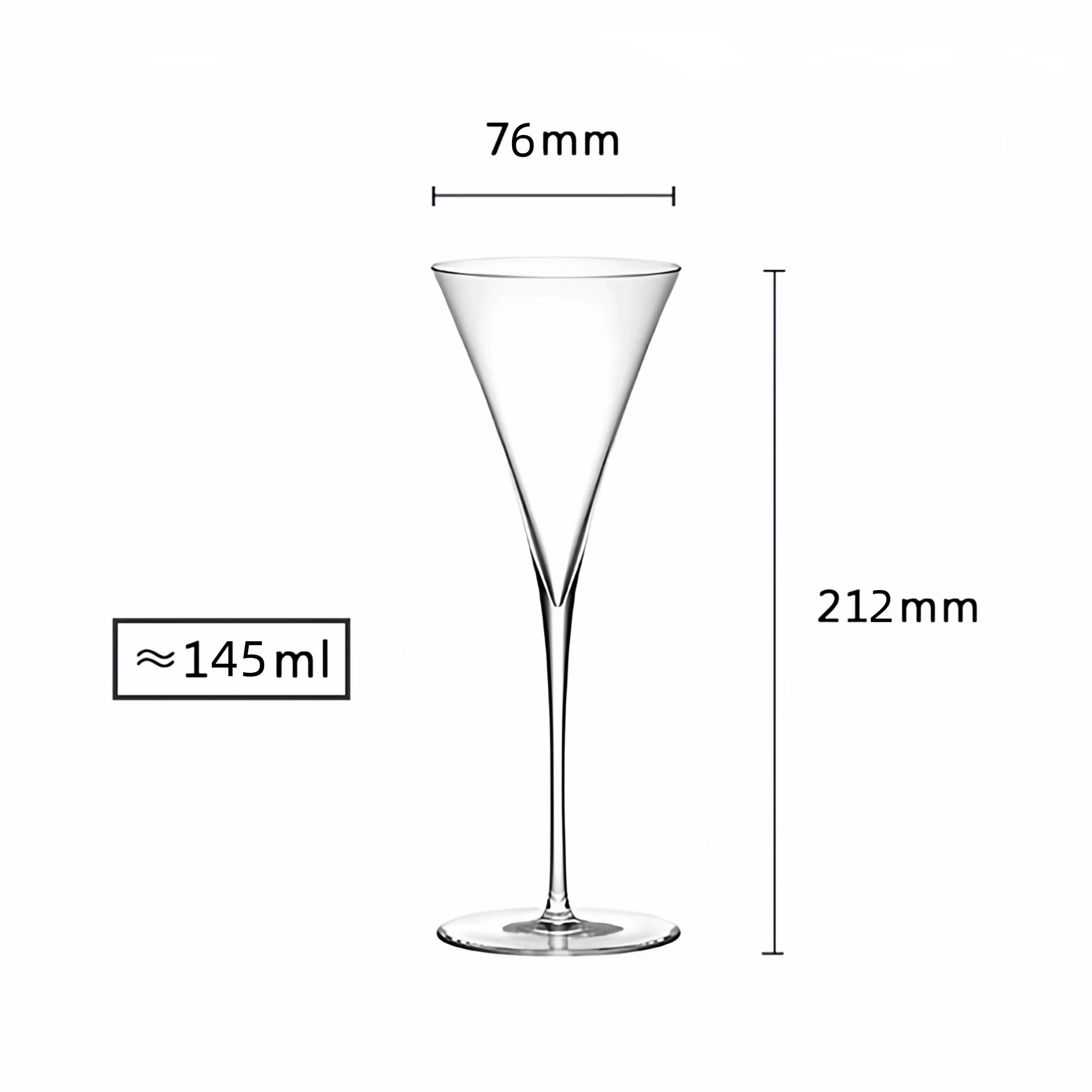Verre à Martini Kimura fait main, verre à champagne, verre à cocktail