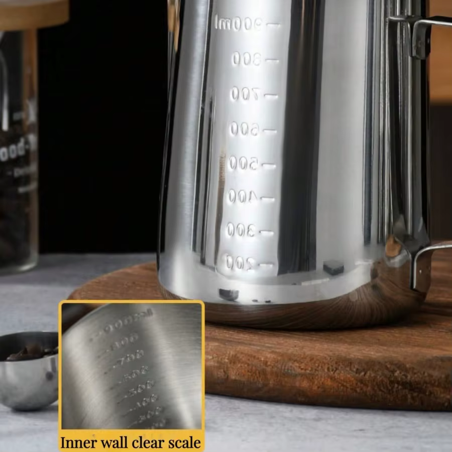 Tasse graduée en acier inoxydable pour café