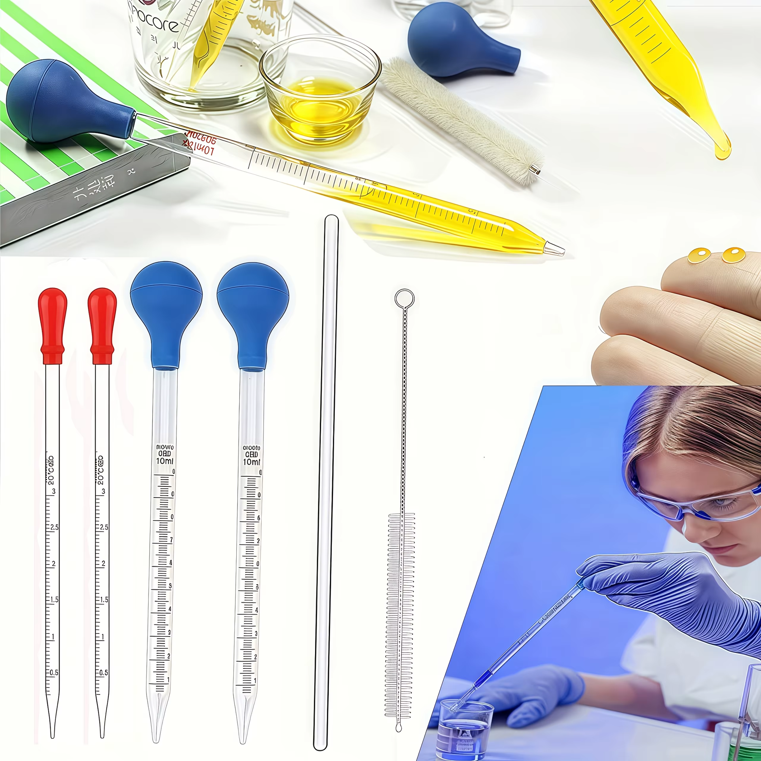 Pipette en verre, compte-gouttes