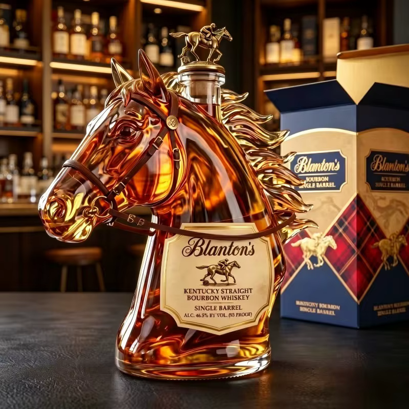 Carafe à whisky en verre en forme de cheval Blanton's