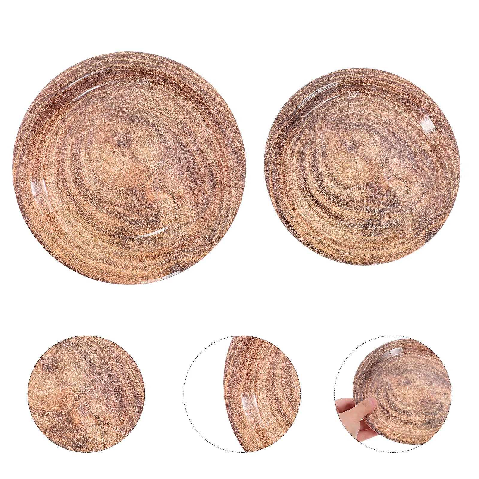 Assiettes en papier à Grain de bois