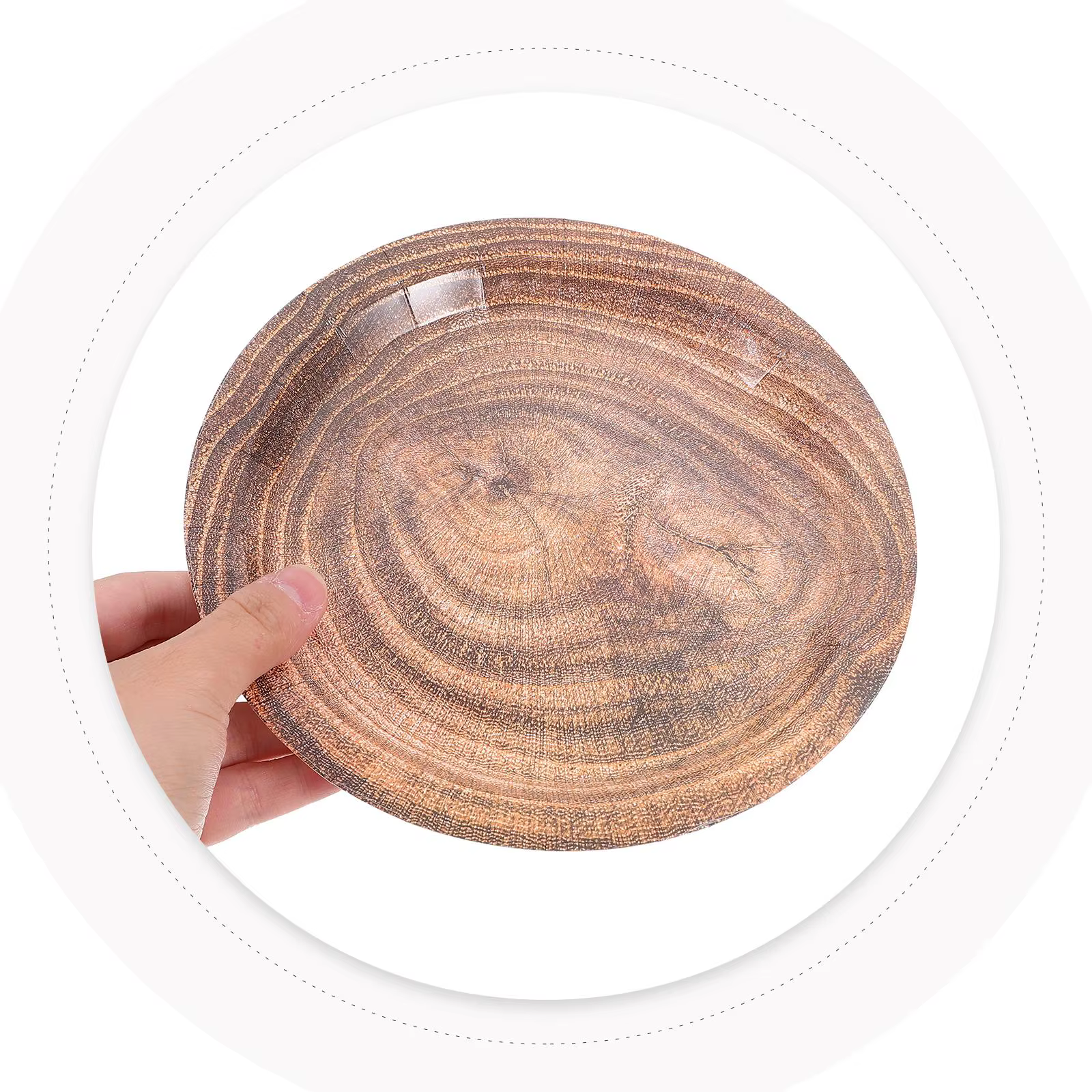 Assiettes en papier à Grain de bois