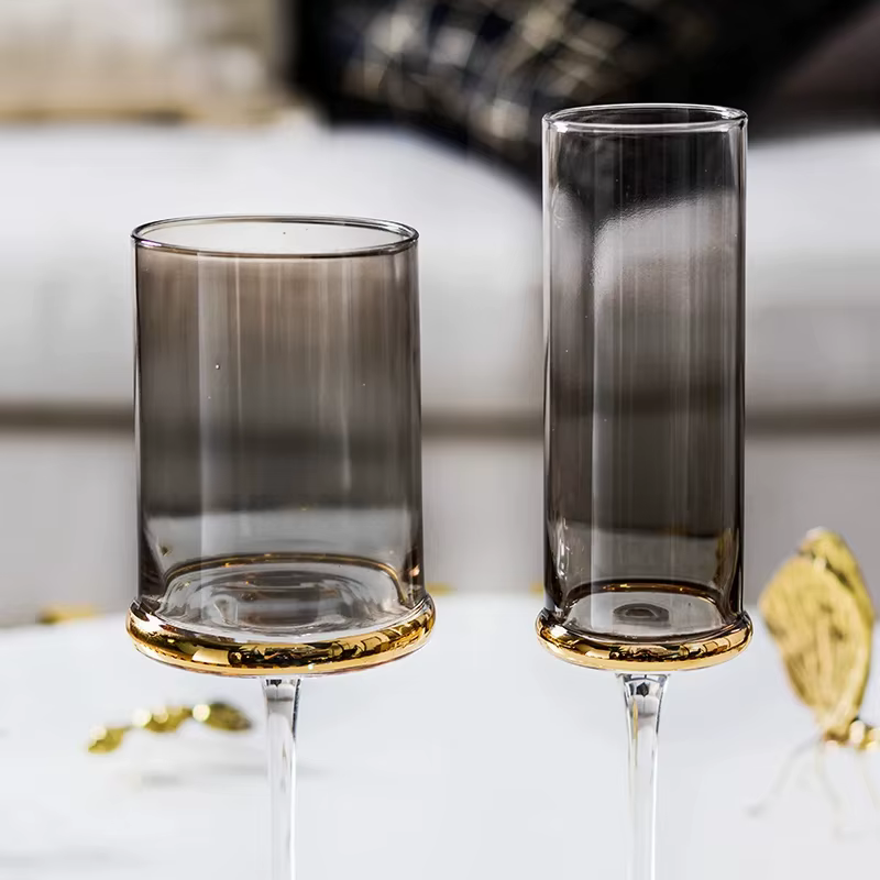 Verre à vin galvanisé gris fumé nordique