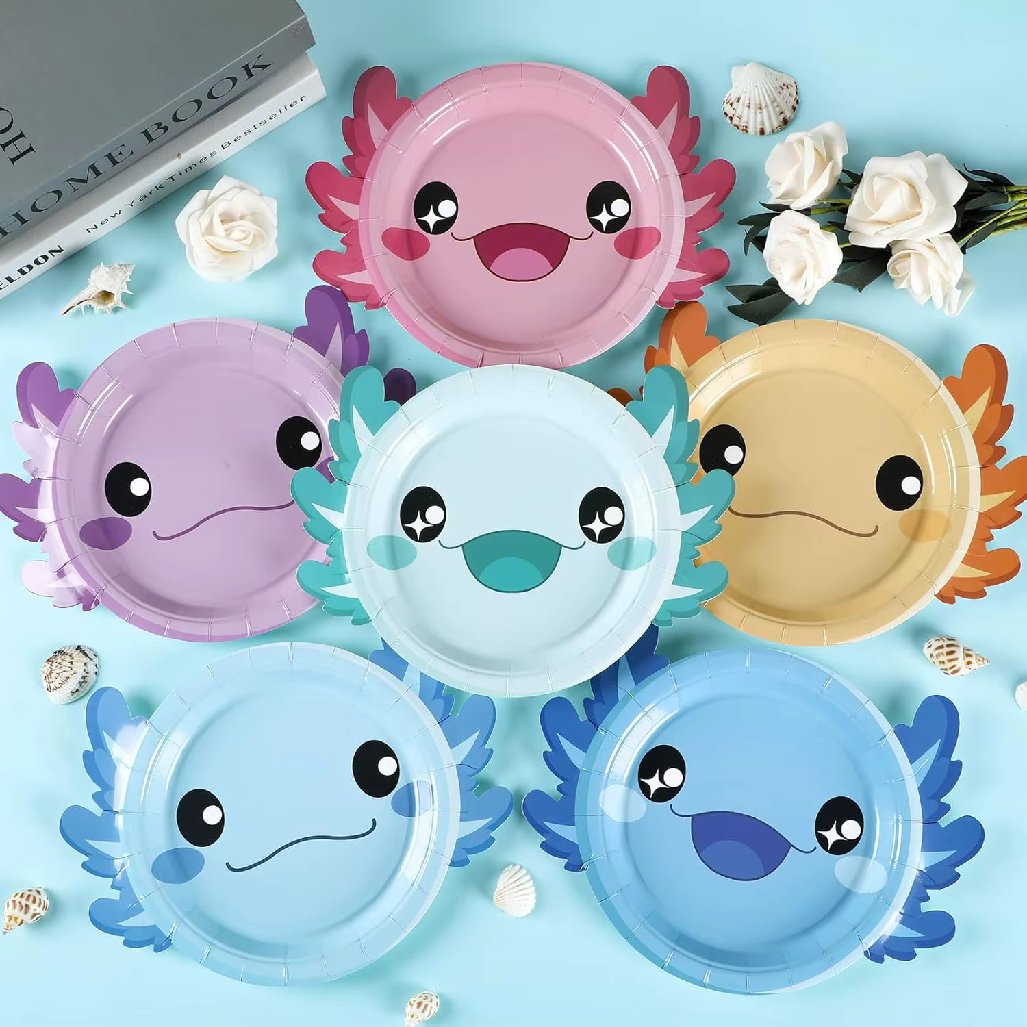 Assiette de fête en forme de Axolotl de 7 pouces