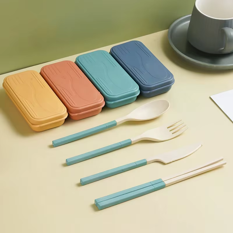 Ensemble de couverts en paille de blé de Style japonais