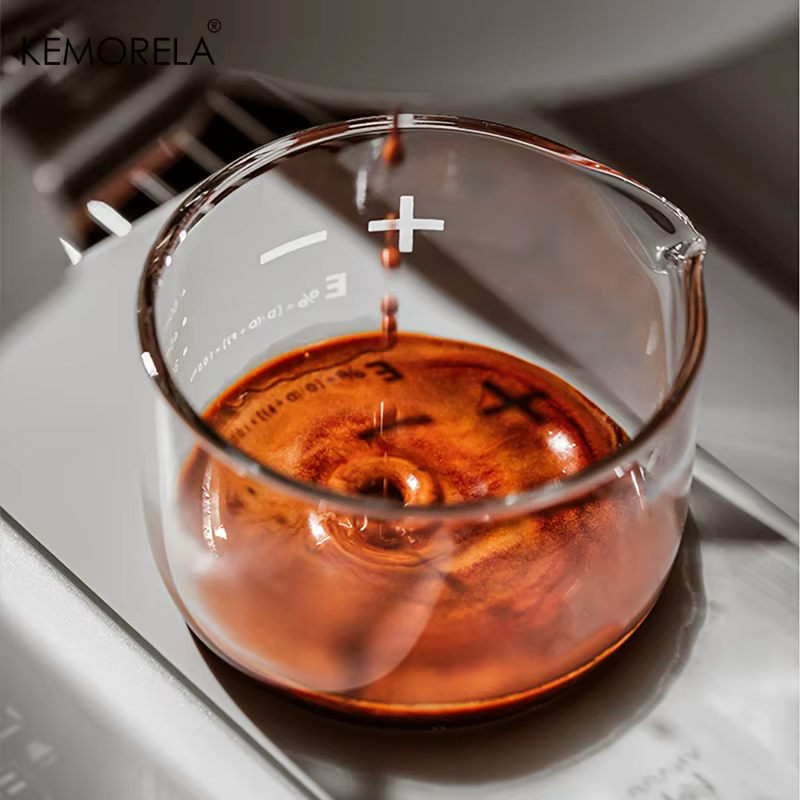 KEMORELA 1/2 pièces verres à expresso 60ml tasse à mesurer à échelle claire liquide verre lourd tasses à café maison Barista accessoires