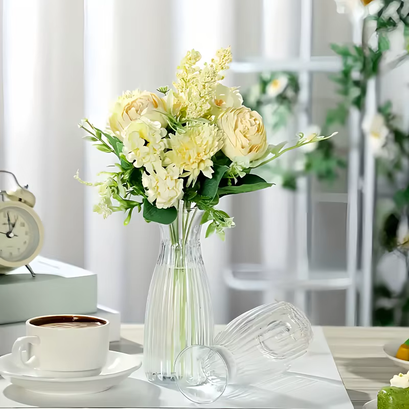 6 petits vases transparents modernes - pour décorer les tables de mariage et les salles à manger