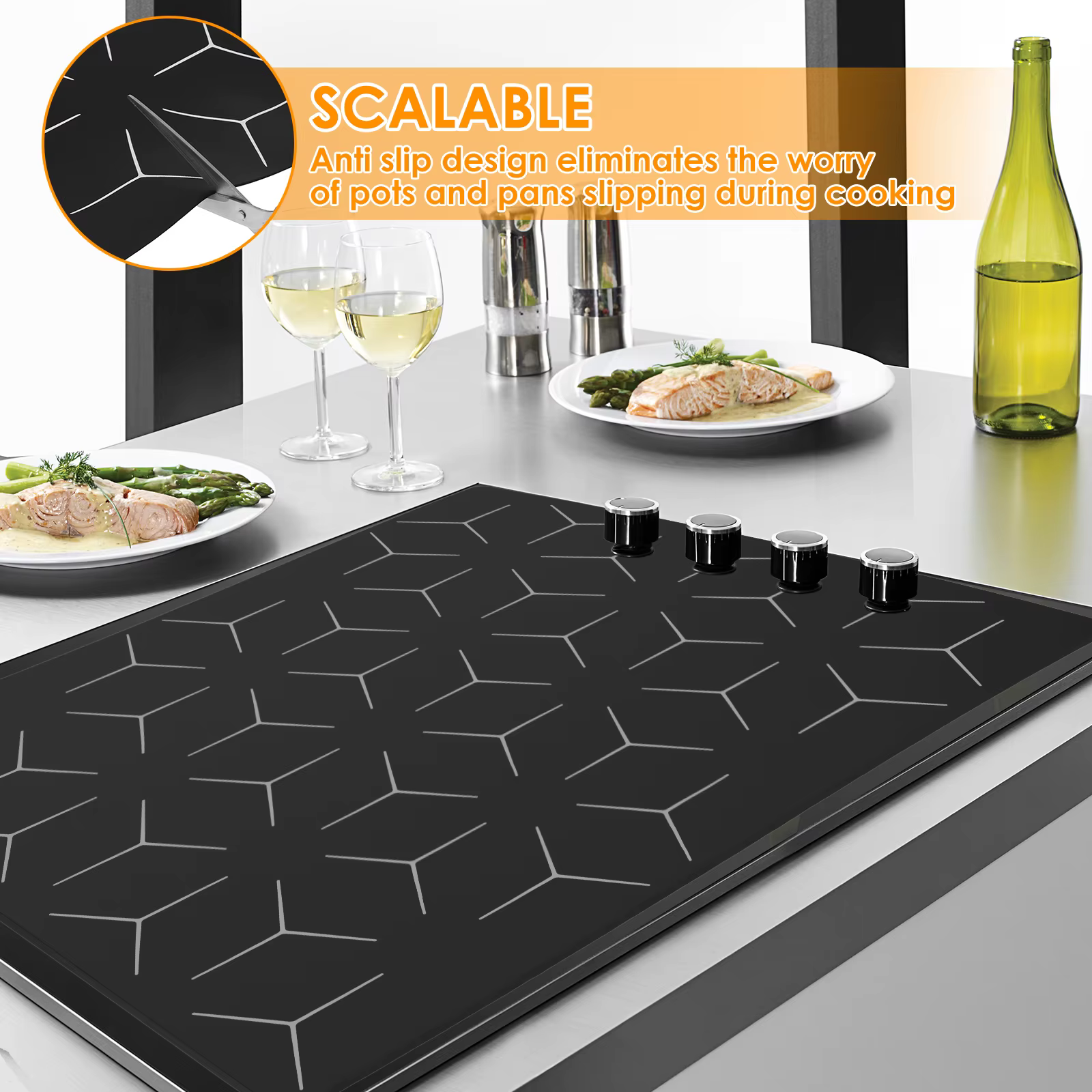 Protecteur de plaque de cuisson à induction en silicone