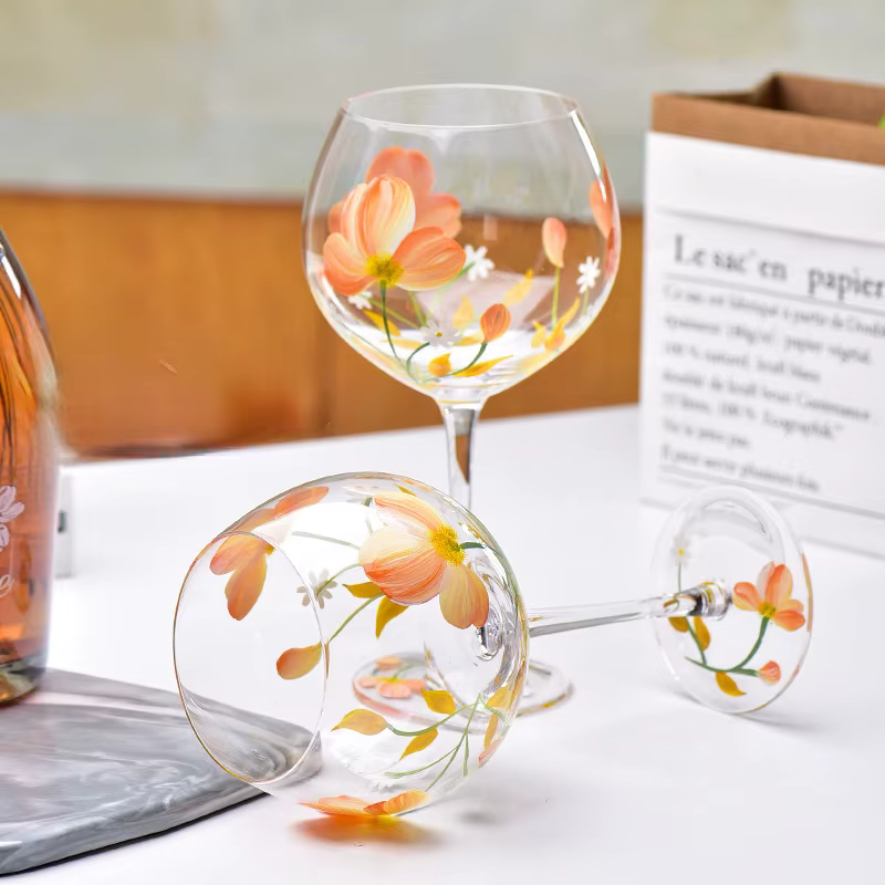 Verres à vin à Champagne peints à la main
