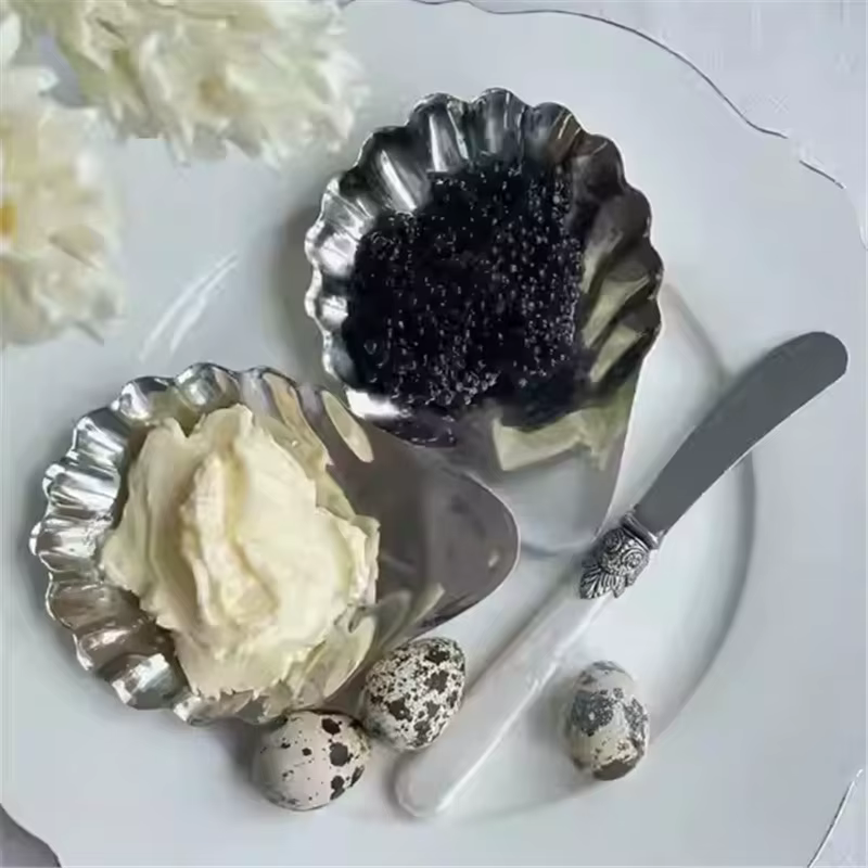 Plat à fromage en acier inoxydable du milieu du siècle